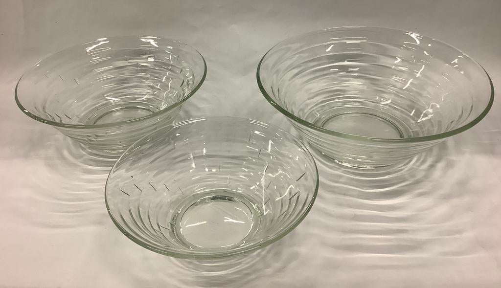 W.J. Roozendaal - servies Labyrinth - 3 kommen, Antiek en Kunst, Antiek | Glas en Kristal, Ophalen of Verzenden