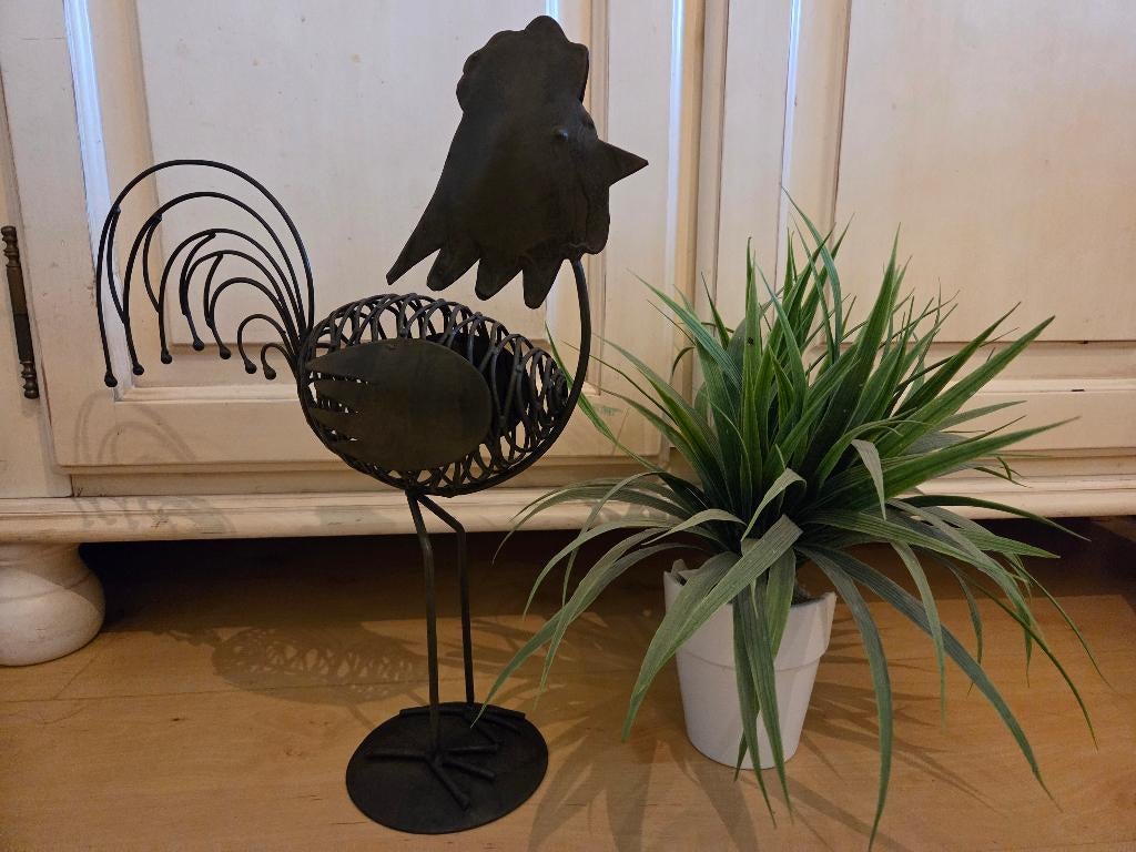 Metalen Kip, Huis en Inrichting, Woonaccessoires | Kandelaars en Kaarsen, Ophalen of Verzenden, Zo goed als nieuw, Metaal, 50 tot 75 cm
