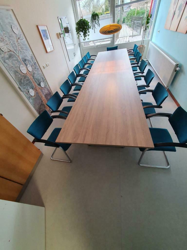 Vergadertafel / workbench met nieuw blad 400x80/100 480x120, Werkplek, Ophalen of Verzenden, Tafel