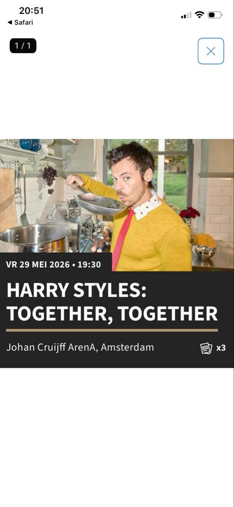 Harry Styles, 2 zitplekken 29 mei, Twee personen, Mei