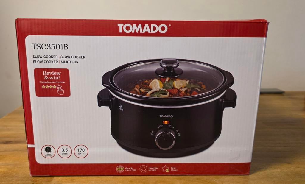 Tomado Slowcooker TSC3501B - Nieuw in doos, Witgoed en Apparatuur, Slowcookers, Ophalen of Verzenden, Timer, Nieuw