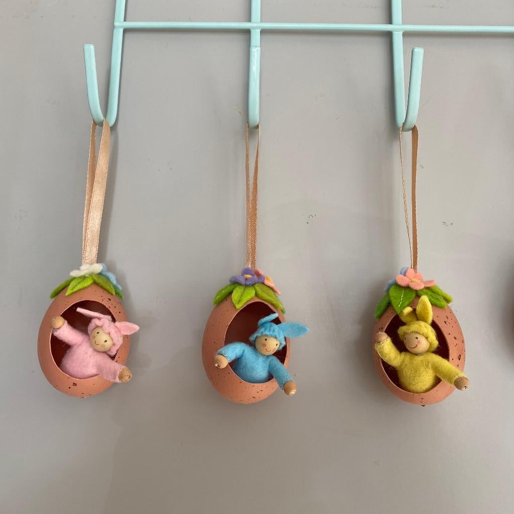 Eierpopjes van vilt, Hobby en Vrije tijd, Vilt, Ophalen of Verzenden, Nieuw, Figuurtje(s)
