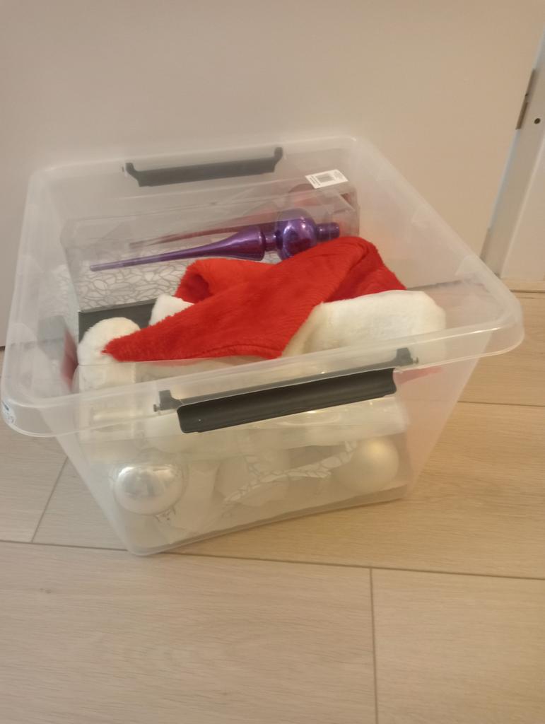 Set kerst ballen glas zilver wit lampjes kleur piek disney, Ophalen, Gebruikt