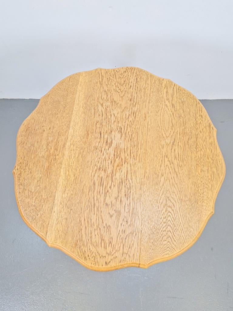Vintage rond chippendale eiken hout bijzettafel ´30 Engeland, N, Rond, 55 tot 75 cm, Chippendale vintage