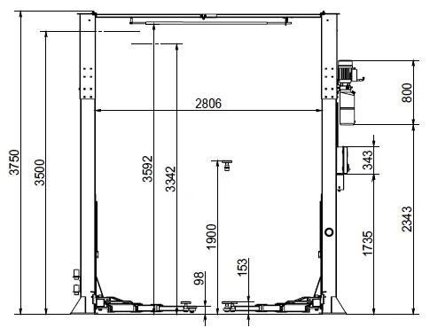 Wolf WL240 2 koloms hydraulische hefbrug 4000kg, Paderbornstraat 1, Info@wolftools.nl, Wolf Tools, Nieuw