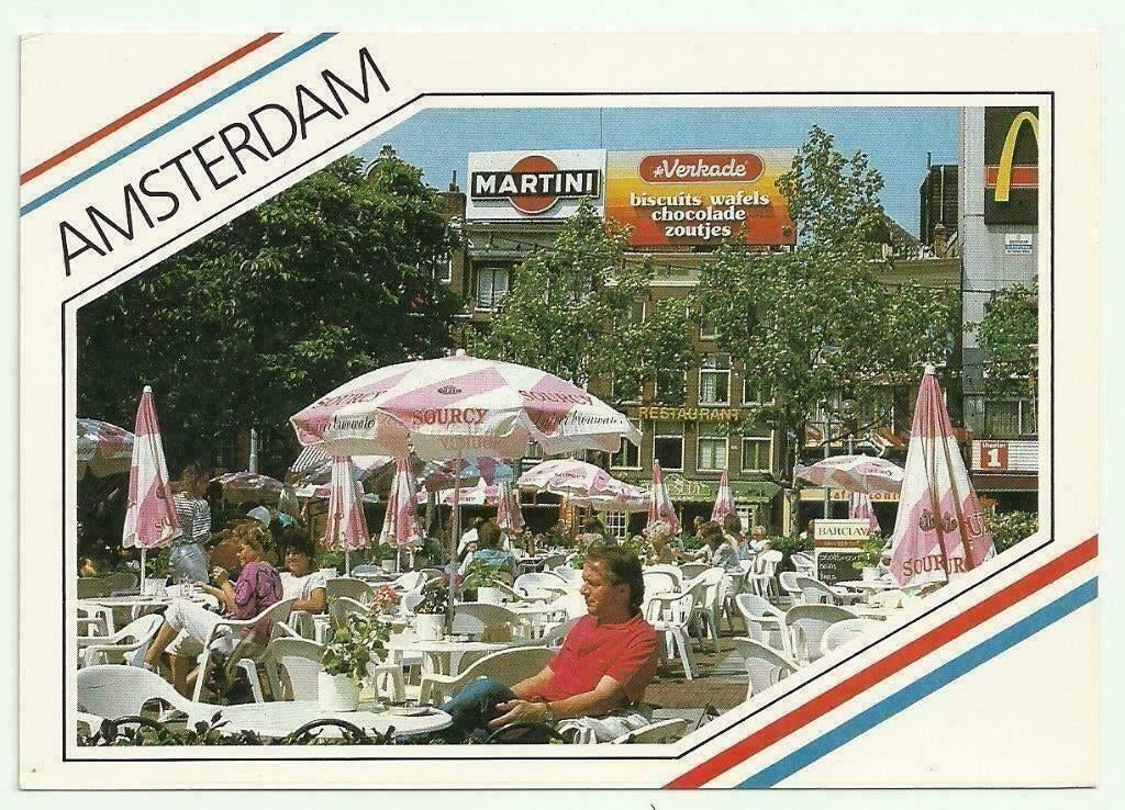 AK Amsterdam - Rembrandtplein, Horeca, Ophalen of Verzenden, 1980 tot heden, Ongelopen, Noord-Holland