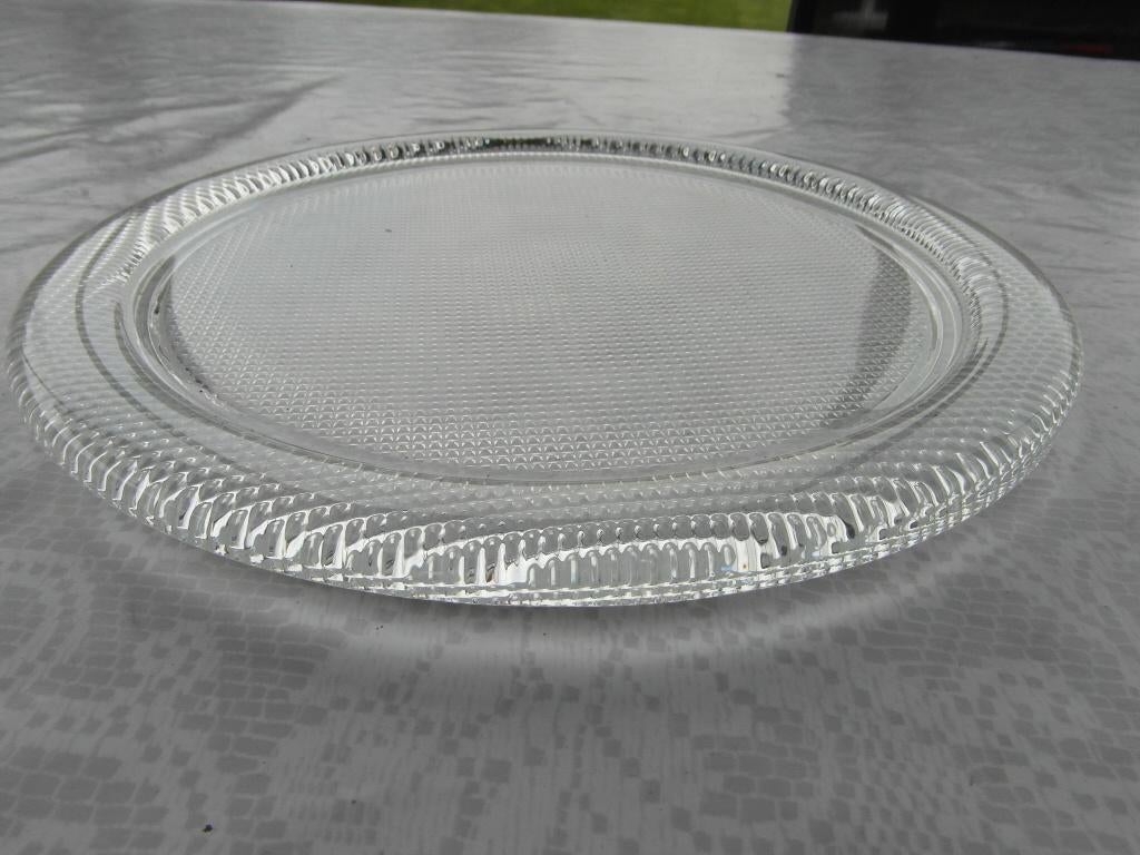 taartschaal serveerschaal kwaliteit glas rond 23 cm, Ophalen of Verzenden