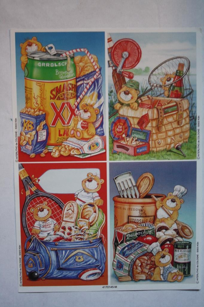 1 st. knipvel A5 beren met mand 97, Verzenden, Nieuw, Kind, Knipvel