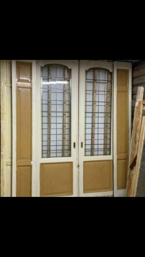 Ensuite | schuifdeuren | suite | antieke | glas in lood, Ophalen, Gebruikt, 80 tot 100 cm, 215 cm of meer