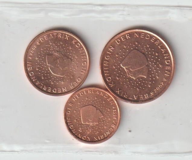 Nederland 1-2-5 cent van 2002, Ophalen of Verzenden, Overige landen