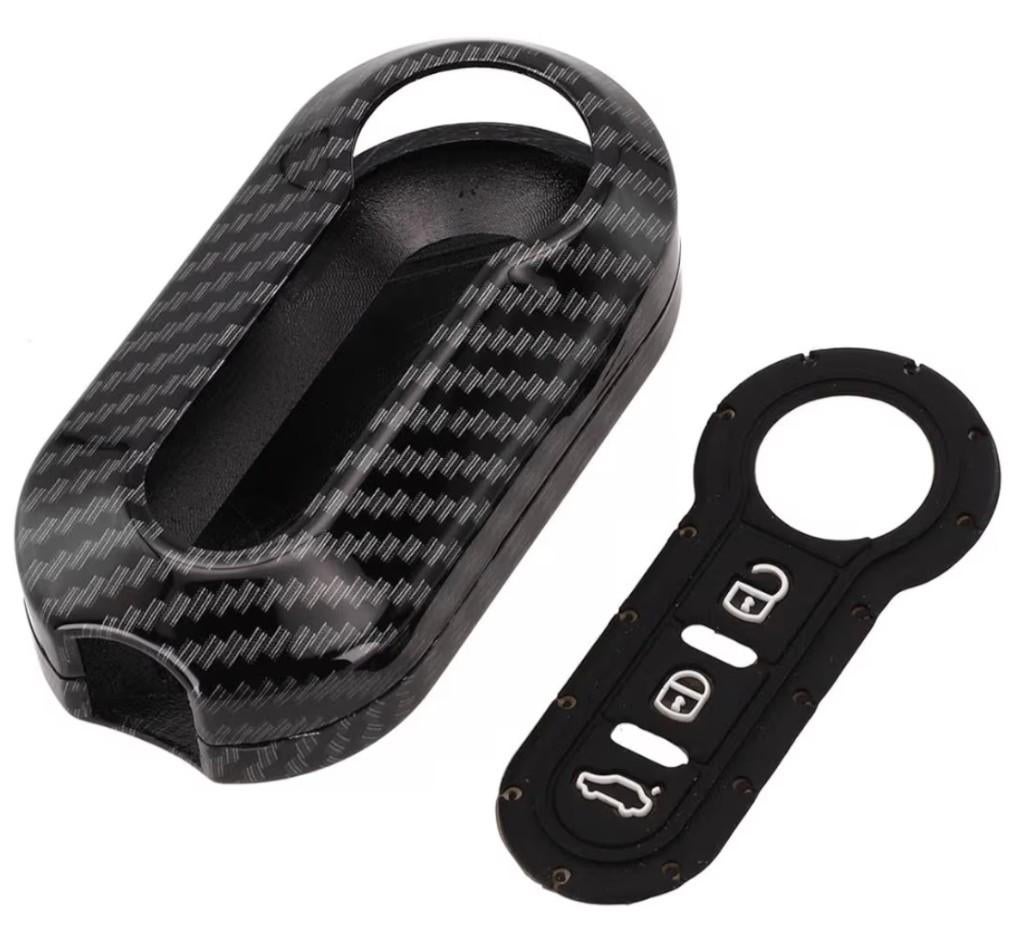 ABARTH 595/695 FIAT500 e.a modellen carbon look sleutel covr, Ophalen of Verzenden