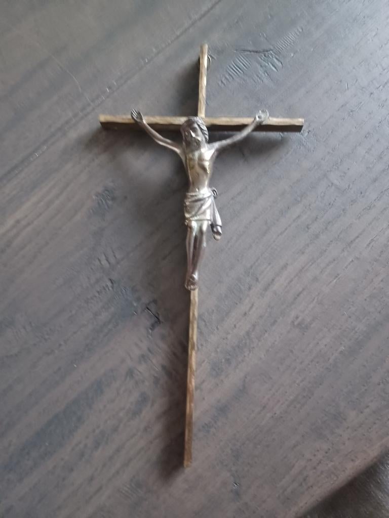 Prachtig kruis met Jezus 26x14 cm, Antiek en Kunst, Antiek | Religie, Ophalen of Verzenden