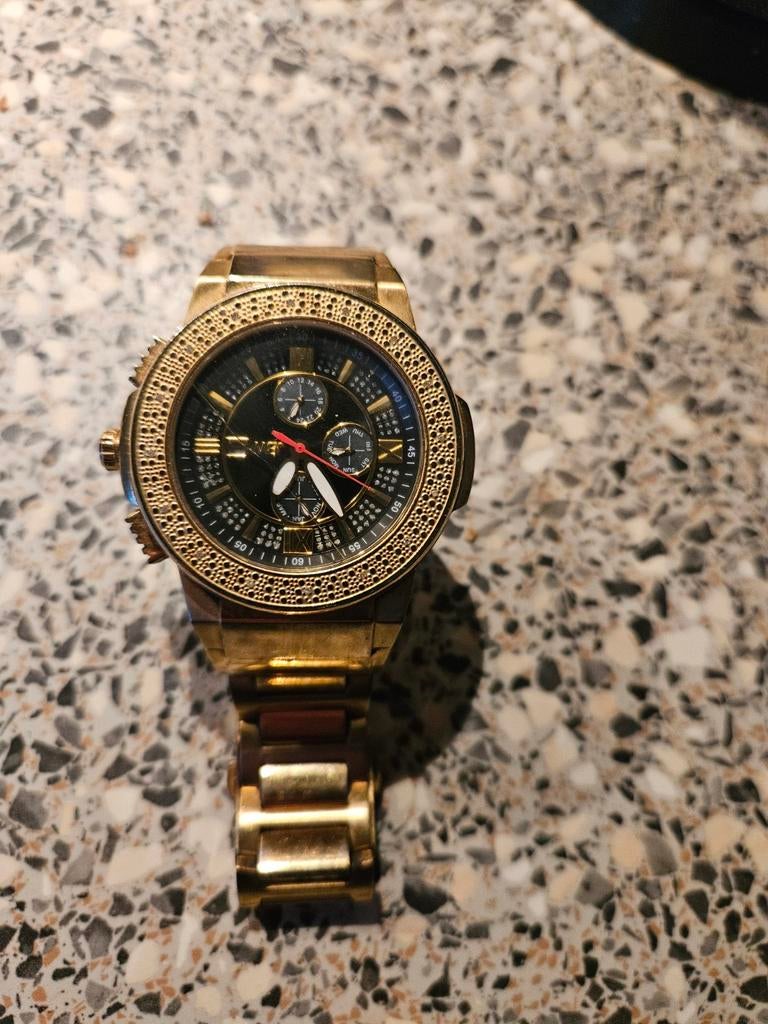 Een  mooie heren horloge  met  diamantjes, Sieraden, Tassen en Uiterlijk, Horloges | Heren, Overige merken, Gebruikt, Polshorloge