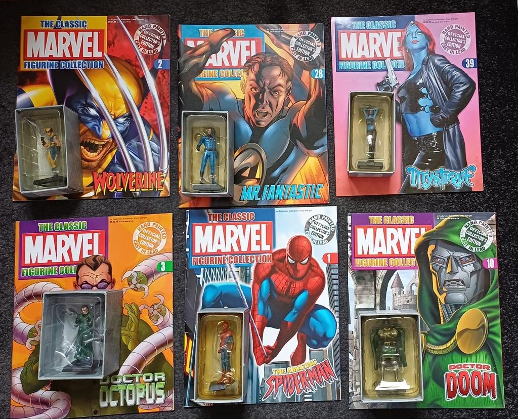 6x Eaglemoss Marvel Figurine Collection. Cast in Lead. DC., Ophalen of Verzenden, Superheld, Zo goed als nieuw, Beeldje of Figuurtje