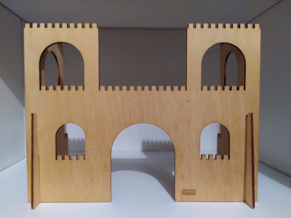Houten Kasteel Brikkon - compatibele met Lego en Duplo, Ophalen of Verzenden, Zo goed als nieuw, Losse stenen, Lego