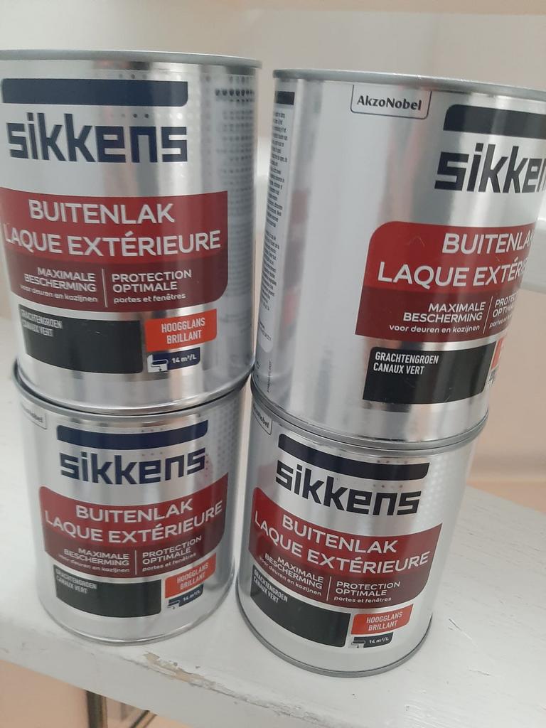 Sikkens grachtengroen hooglans 17 euro per stuk, Minder dan 5 liter, Ophalen of Verzenden, Nieuw, Verf