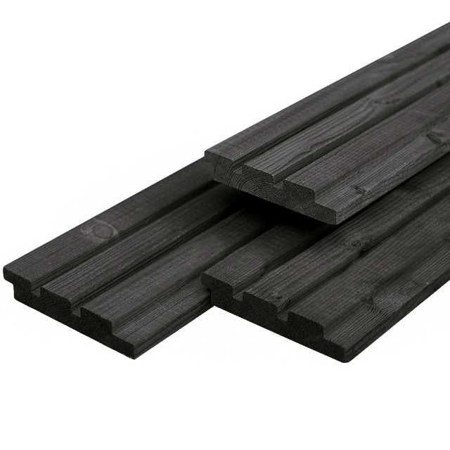 AKTIE Vuren triple profiel zwart gespoten 240 300 360 400, Planken, Nieuw, Ophalen of Verzenden, Hardhout