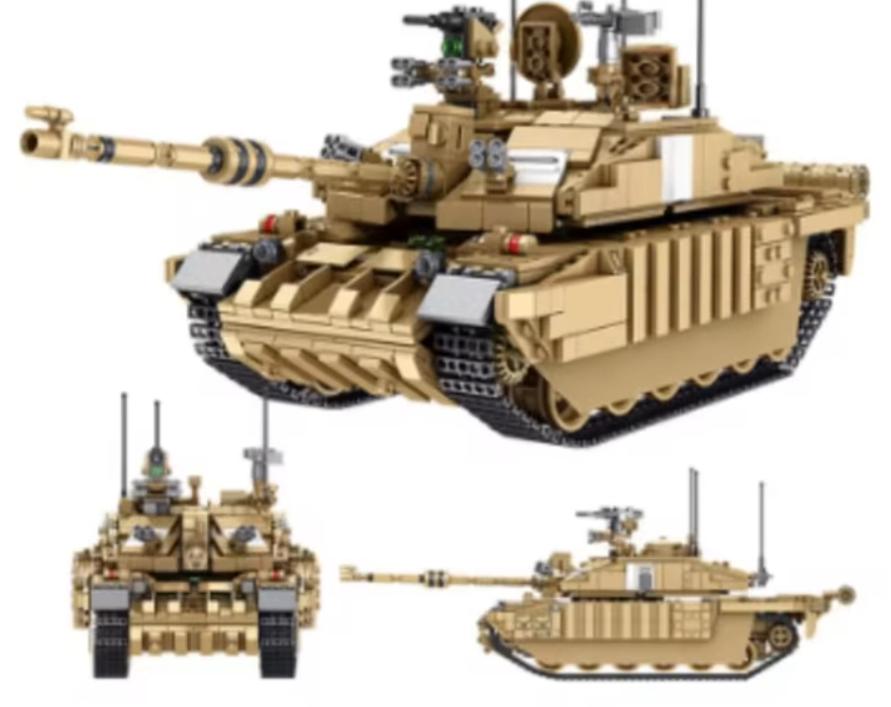 Bouwblokken set Militair - Leopard 2 zand (1687 blokjes), Overige merken, Tank, Groter dan 1:32, Nieuw