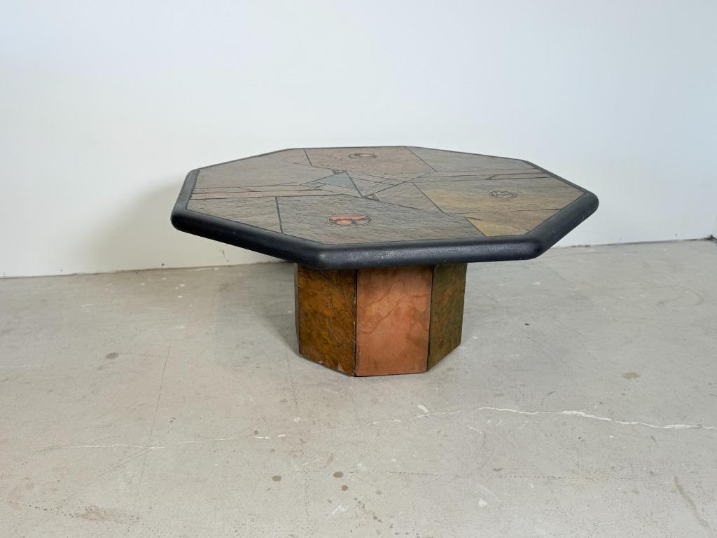 Fedam achthoekige salontafel, brutalistische stijl, Huis en Inrichting, Ophalen, Overige materialen, Gebruikt, 50 tot 100 cm