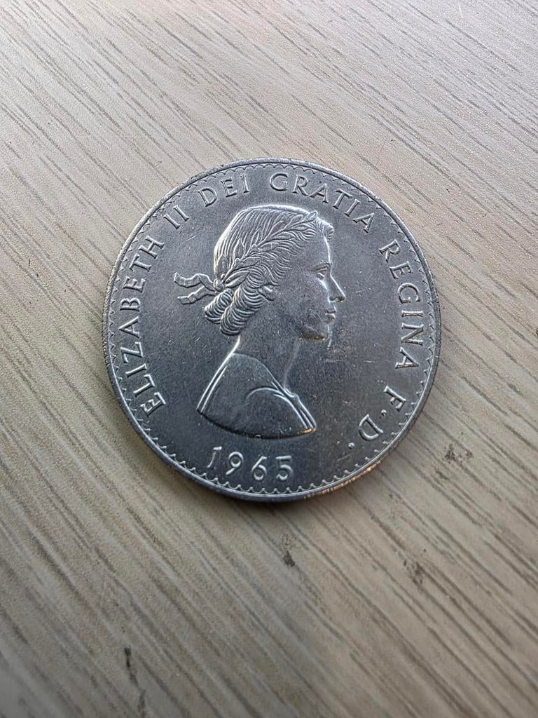 Britse zilveren herdenkingsmunt., Ophalen of Verzenden, Overige landen
