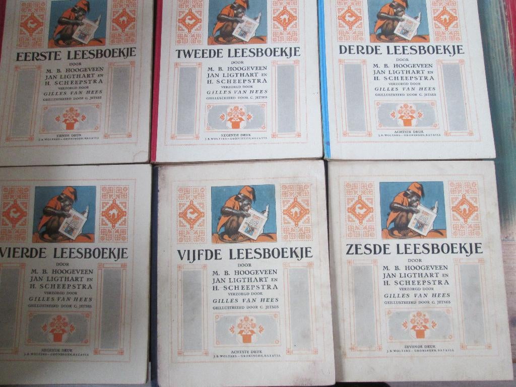 Eerste t/m zesde Leesboekje, door M. B. Hoogeveen e.a., Ophalen of Verzenden, Gelezen, Fictie algemeen