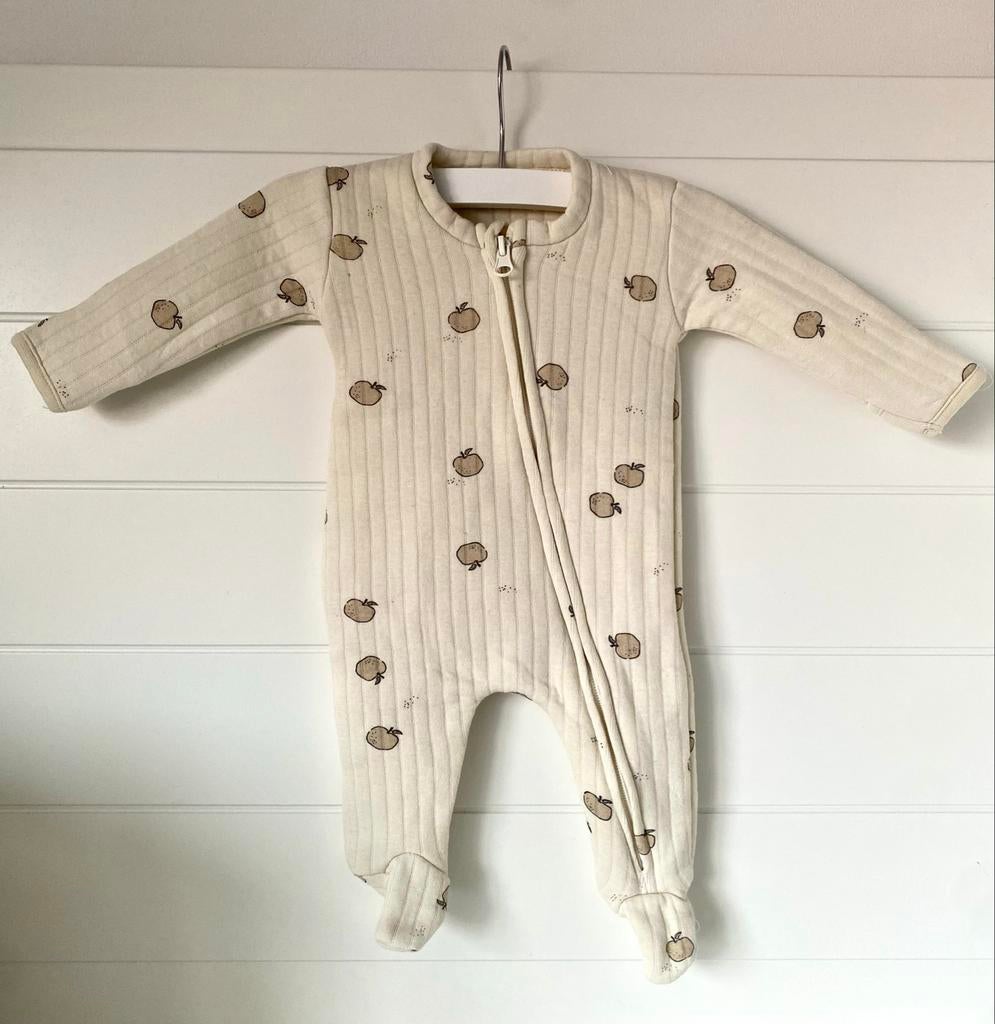 Schattige baby onesie met appelprint unisex maat 50, Ophalen of Verzenden, Zo goed als nieuw, Jongetje of Meisje