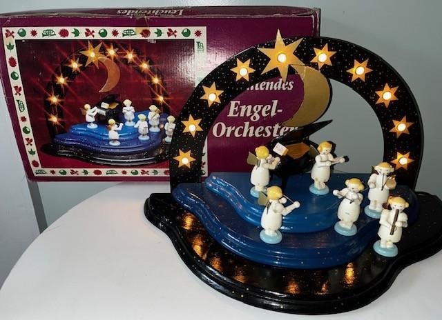 Vintage engelen koor met verlichting, Diversen, Kerst, Ophalen of Verzenden, Gebruikt