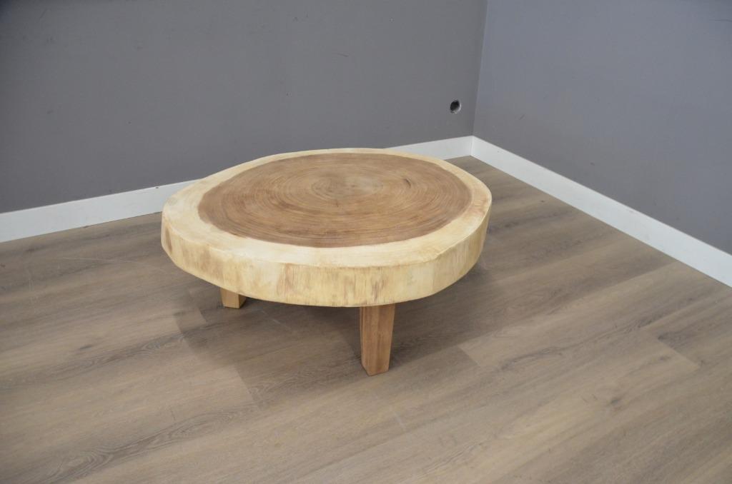 Ronde suar salontafel - 86 - 96cm -BT133, Overige houtsoorten, Rond, Nieuw, 50 tot 100 cm