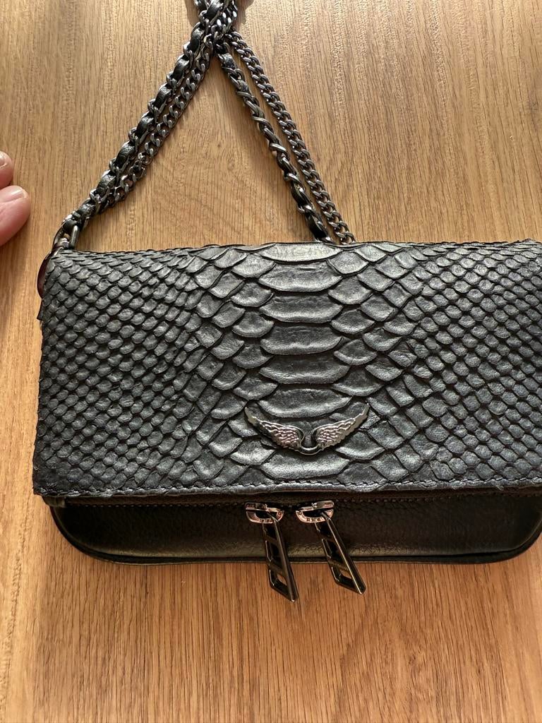 Zadig & Voltaire Rock Nano Savage Python Schoudertas, Sieraden, Tassen en Uiterlijk, Tassen | Damestassen, Ophalen, Zo goed als nieuw