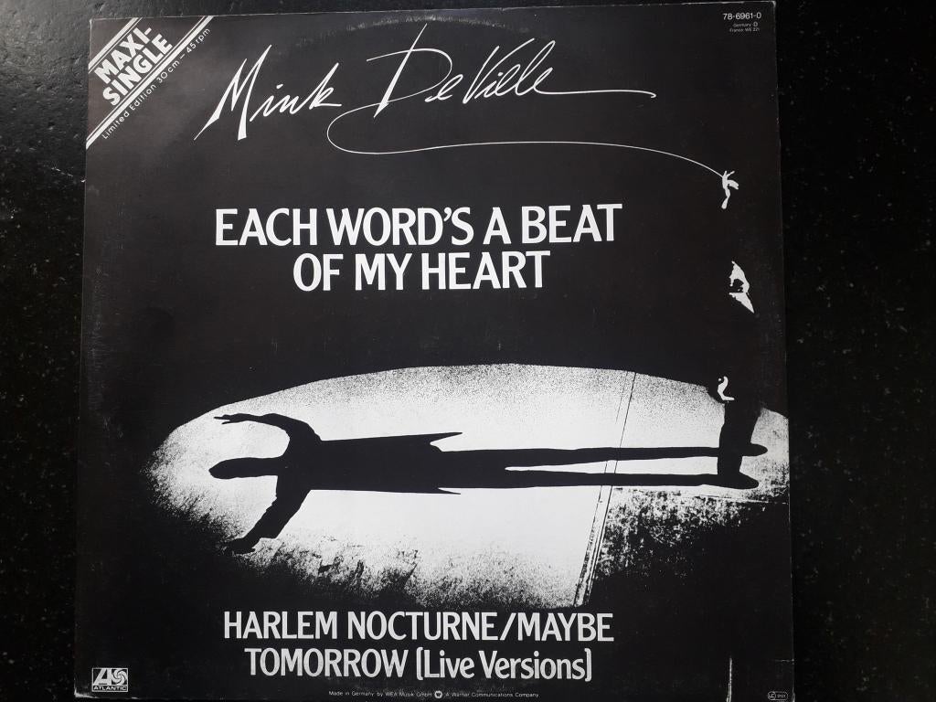 MINK DeVILLE - EACH WORD'S A BEAT OF MY HEART - 12", Cd's en Dvd's, Vinyl | Pop, Ophalen of Verzenden, Gebruikt, 12 inch