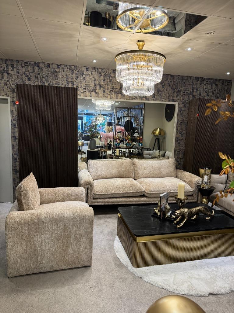 Bank Sandro / Fauteuil / Salontafel Richmond interiors, Hoekbank, 75 tot 100 cm, Ophalen of Verzenden, Stof