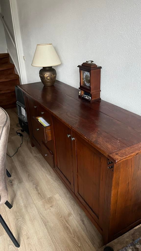 Massief Eiken Dressoir - 175cm, Huis en Inrichting, Kasten | Dressoirs, Gebruikt, Eikenhout, Met lade(s), 50 tot 75 cm