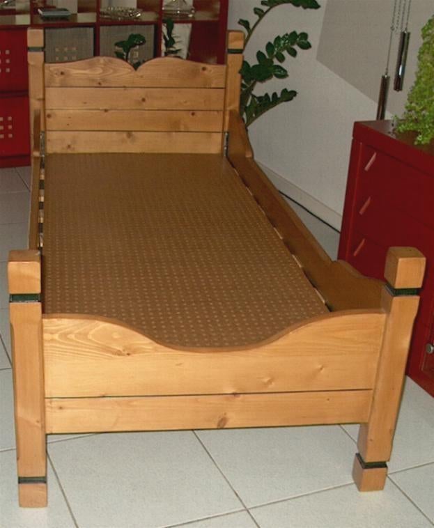 massief grenen ledikant / bed (voor matras maat 80x190cm), Ophalen, Eenpersoons, 190 cm of minder, 80 cm