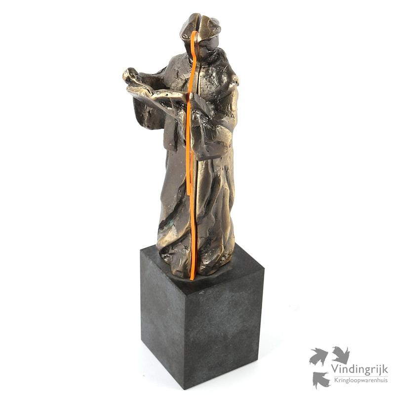 Bronzen beeld van een lezende monnik (Ad Haring, Artihove), Antiek en Kunst, Kunst | Beelden en Houtsnijwerken, Ophalen of Verzenden