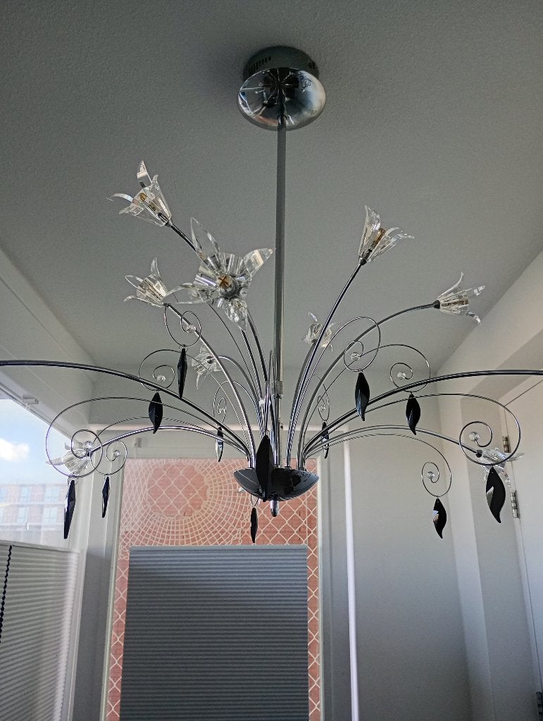 Kroonluchter, Huis en Inrichting, Lampen | Kroonluchters, Ophalen, Zo goed als nieuw, Glas, Overige fittingen