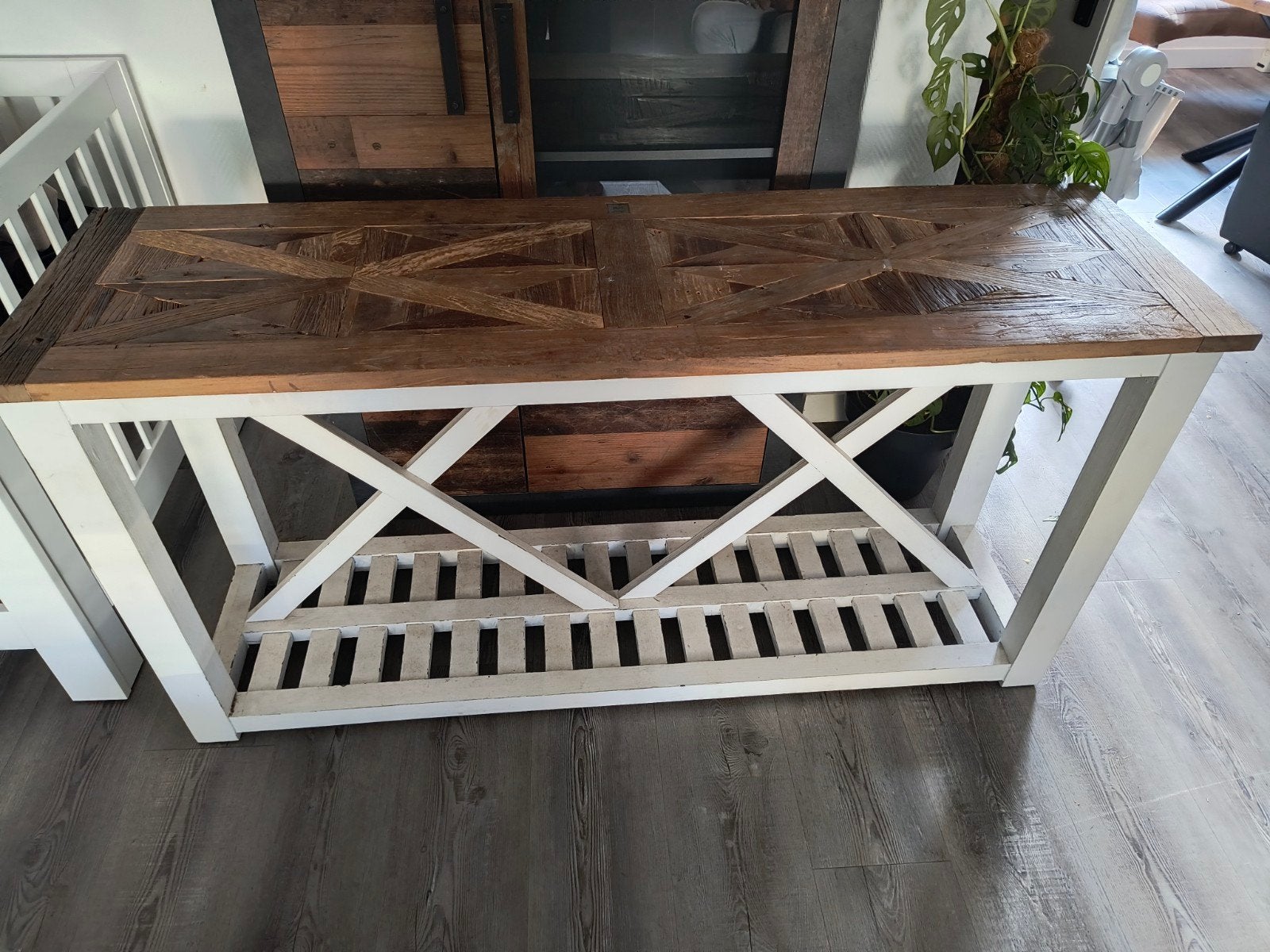 Riviera Maison château  chassigny driftwood sidetable, Huis en Inrichting, Ophalen, Landelijk, 150 tot 200 cm, Overige houtsoorten