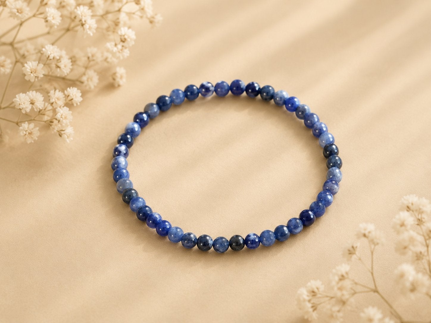 Kogelarmband 4mm Lapis Lazuli, Overige materialen, Blauw, Nieuw, Ophalen of Verzenden