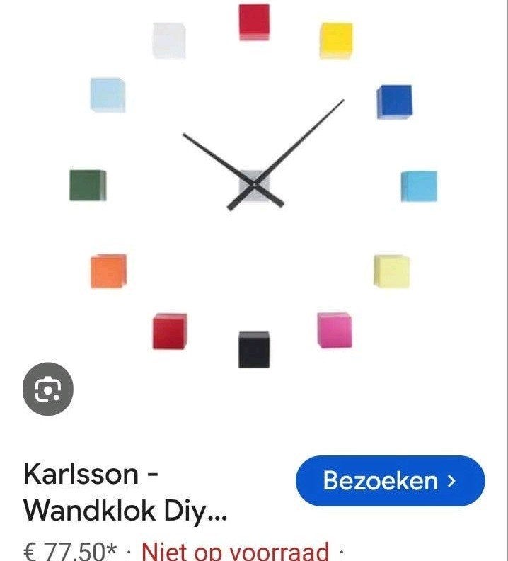 Karlsson Klok DIY - Kleurrijke Wandklok, Ophalen of Verzenden, Zo goed als nieuw