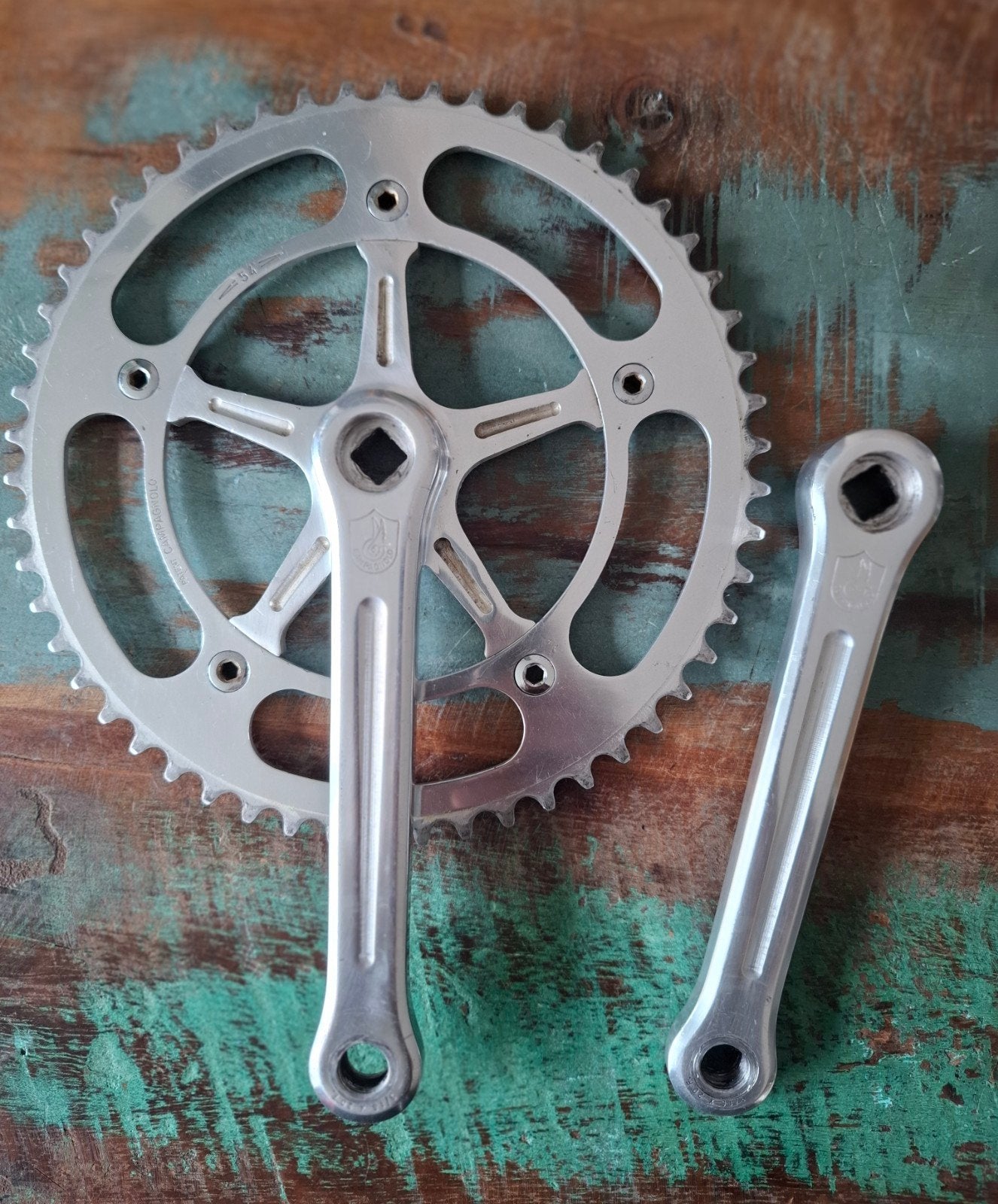 Vintage Campagnolo Pista crankstel baanfiets fixed gear bike, Ophalen of Verzenden