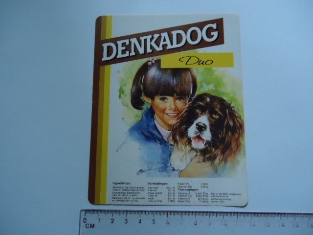 sticker oud Hond strip pop tina retro denkadog dog, Verzenden, Zo goed als nieuw, Bedrijf of Vereniging