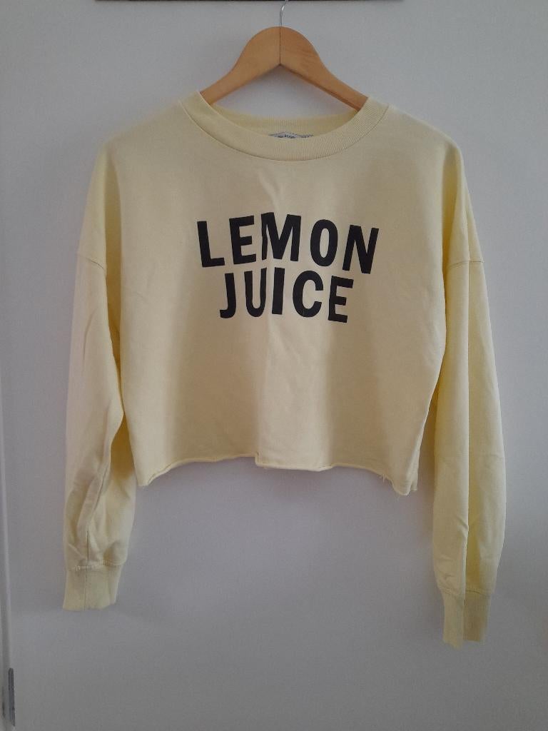 Bershka cropped trui maat s, Geel, Maat 36 (S), Gedragen, Bershka