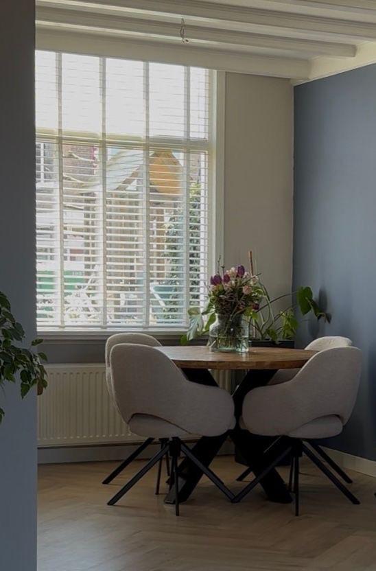 Ronde mango houten eettafel van Pronto, Huis en Inrichting, Ophalen, Gebruikt, 100 tot 150 cm, Rond
