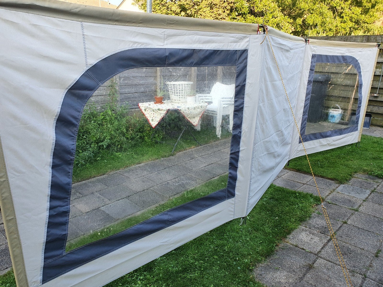 3 vlaks windscherm,  met nokligger (base camp), Caravans en Kamperen, Ophalen of Verzenden, Gebruikt