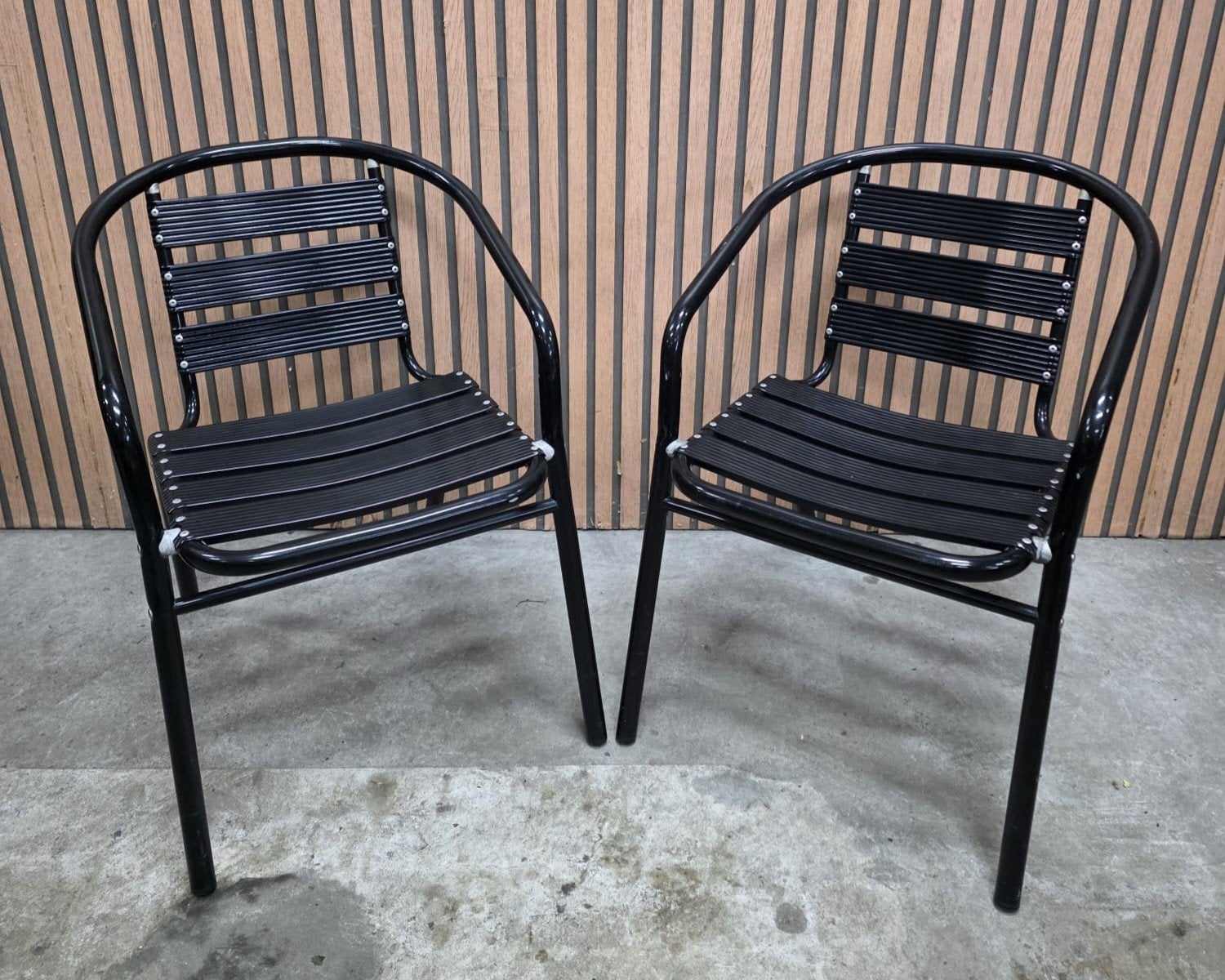26 x Aluminium terrasstoelen zwart terras horeca stoelen, Ophalen of Verzenden, Zo goed als nieuw, Zwart, Vijf, Zes of meer stoelen