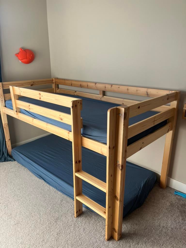 Half hoogslaper met glijbaan, Kinderen en Baby's, Kinderkamer | Stapelbedden en Hoogslapers, Ophalen, Gebruikt, Hoogslaper
