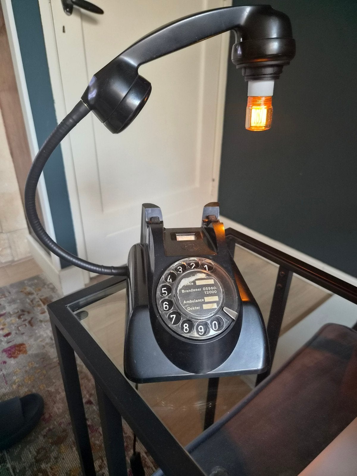 Unieke PTT Bakelieten Telefoon Tafellamp - Vintage Design, Ophalen of Verzenden