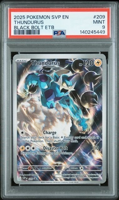 Thundurus Gallery Art 209 SV Black Star Promos PSA 9 Pokémon, Ophalen of Verzenden, Nieuw, Losse kaart