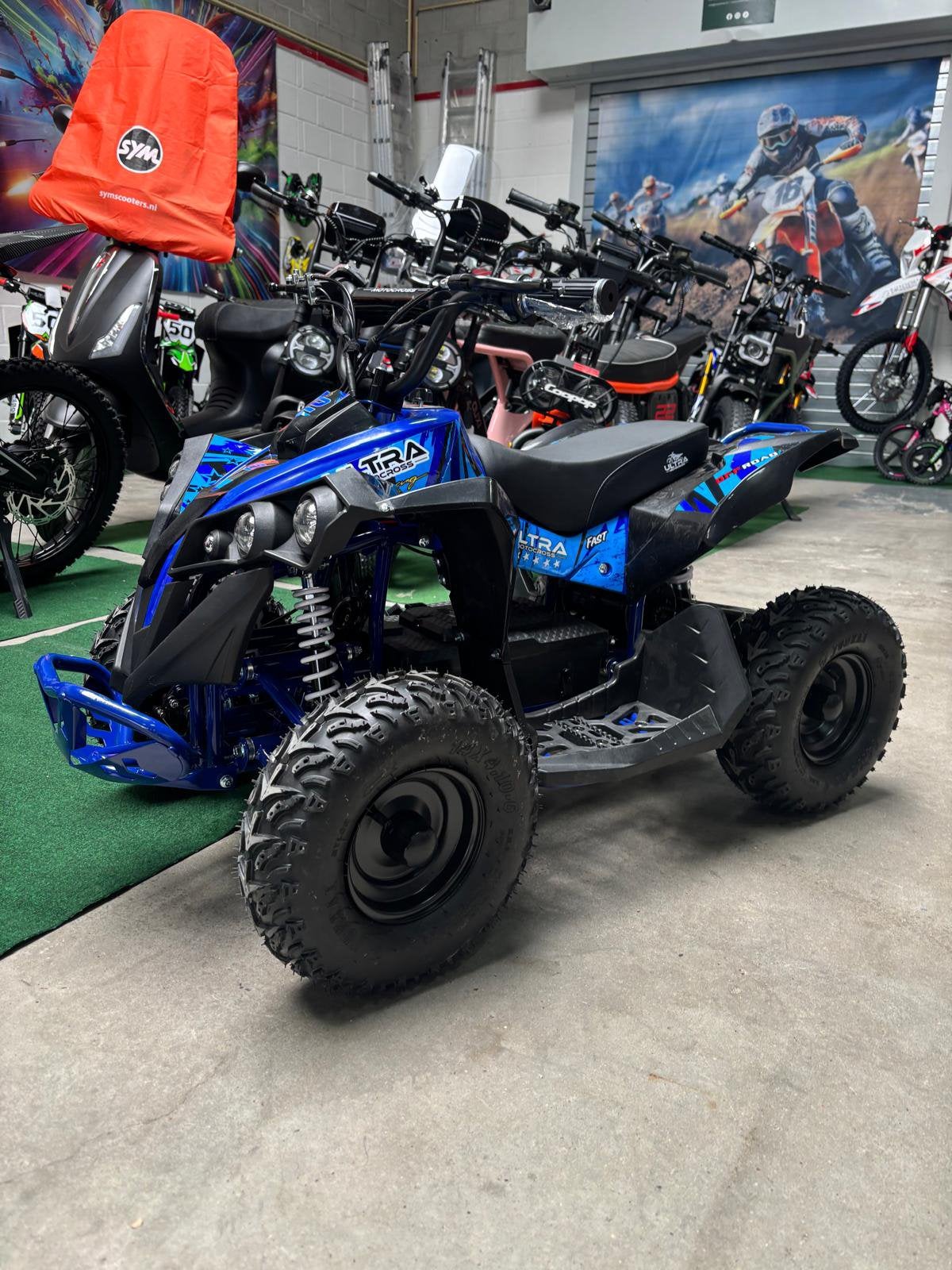 Ultra Motocross Blauw Elektrische Kinderquad Accu 1000W 48V, Ophalen of Verzenden, Nieuw