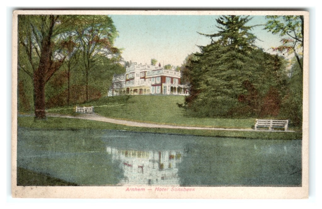 Arnhem, Hotel Sonsbeek - Opruimingskaart, Ophalen of Verzenden, 1920 tot 1940, Gelopen, Gelderland