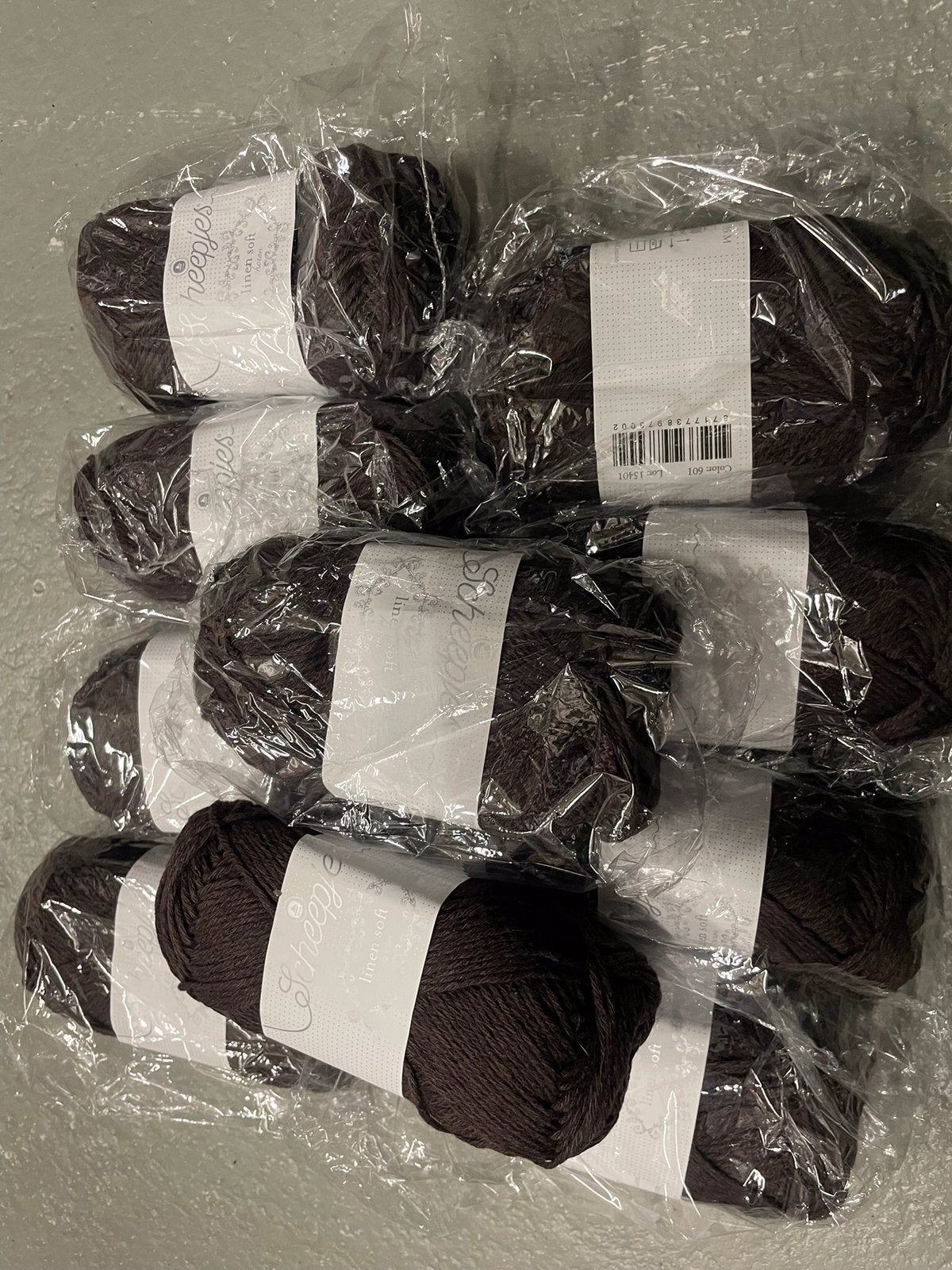 10 bollen Scheepjes linen soft haak/ breigaren in bruin, Ophalen of Verzenden, Nieuw, Breien of Haken, Wol of Garen